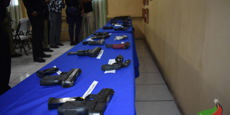 GANG MEMBERS IN ST. KITTS AND NEVIS VOLUNTARILY HAND OVER 30 ILLEGAL GUNS TO THE POLICE FORCE