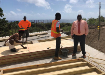 PRIME MINISTER HARRIS VISITS WASH GHAUT CONSTRUCTION SITE, COMMENDS WORKERS ON JOB BEING DONE