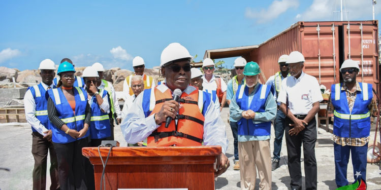 SECOND CRUISE PIER NINETY PERCENT COMPLETE