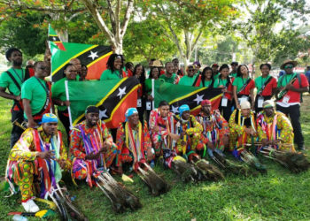 ST. KITTS AND NEVIS REVELS WITH OTHER DELEGATIONS IN SPECTACULAR CARIFESTA 14 OPENING CEREMONY