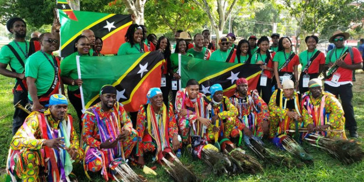 ST. KITTS AND NEVIS REVELS WITH OTHER DELEGATIONS IN SPECTACULAR CARIFESTA 14 OPENING CEREMONY