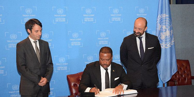 St. Kitts and Nevis signs the Prohibition of Nuclear Weapons Treaty   