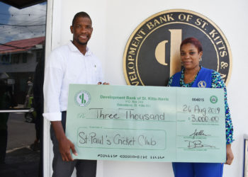 Development Bank contributes to St. Paul’s Cricket Club’s efforts to keep children off streets