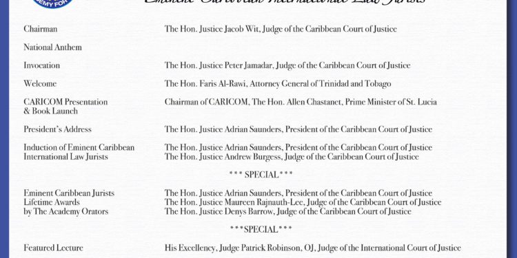 EMINENT CARIBBEAN JURISTS TO BE HONOURED AT INAUGURAL AWARDS CEREMONY