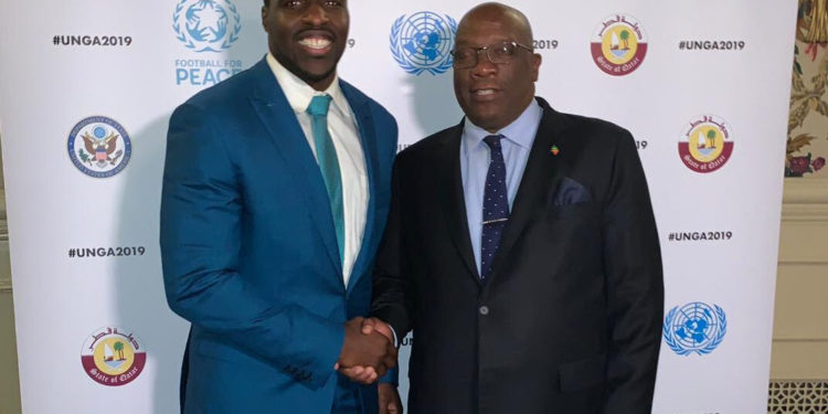 PM HARRIS SHOWS SOLIDARITY WITH FOOTBALL FOR PEACE, A GLOBAL DIPLOMATIC SPORTS MOVEMENT THAT WORKS WITH CHILDREN, ON SIDELINES OF UNGA