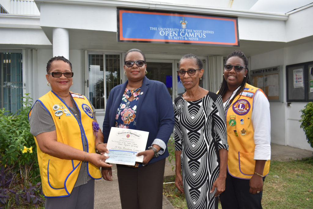 St. Kitts Lions Club Honours Richard Caines and University of the West Indies