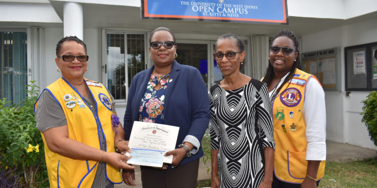 St. Kitts Lions Club Honours Richard Caines and University of the West Indies