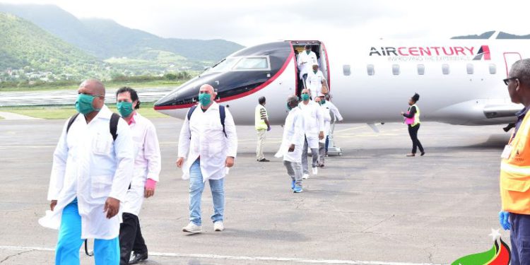 GOVERNMENT WELCOMES 34 MEMBER MEDICAL BRIGADE FROM CUBA TO ASSIST ST. KITTS AND NEVIS IN COVID-19 PANDEMIC RESPONSE