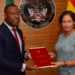 NEWLY APPOINTED HONORARY CONSUL OF SPAIN TO ST. KITTS AND NEVIS PRESENTS CREDENTIALS TO MINISTER BRANTLEY
