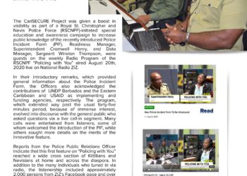 ROYAL ST. CHRISTOPHER AND NEVIS POLICE FORCE OFFICERS, RADIO SHOW HIGHLIGHTED IN CARISECURE NEWSLETTER