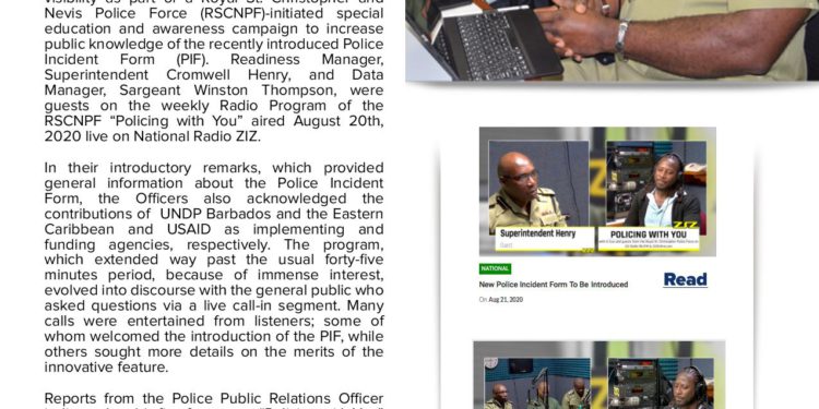 ROYAL ST. CHRISTOPHER AND NEVIS POLICE FORCE OFFICERS, RADIO SHOW HIGHLIGHTED IN CARISECURE NEWSLETTER
