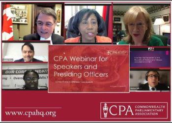 Maintaining independent and effective Parliaments during COVID-19 pandemic is underlined by Commonwealth Speakers during CPA webinar for Presiding Officers