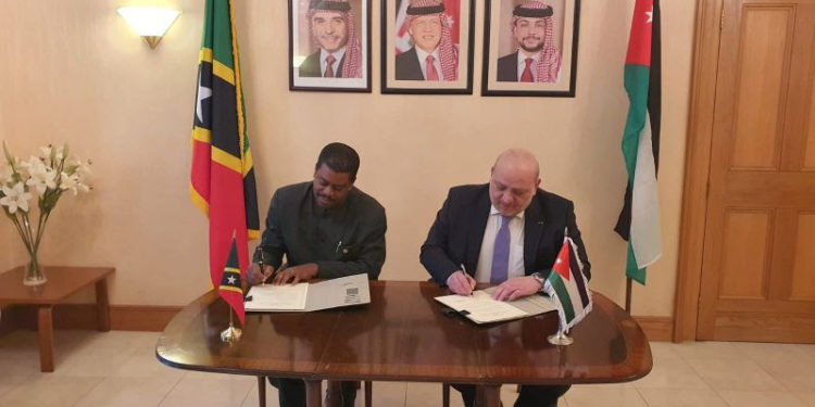 Saint Kitts and Nevis formalizes Diplomatic Relations with the Kingdom of Jordan
