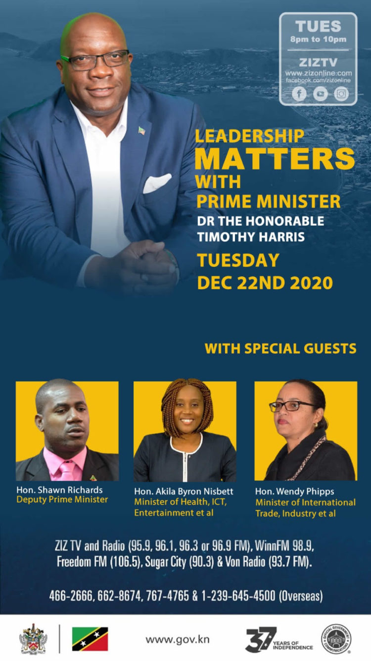 FINAL EDITION OF LEADERSHIP MATTERS WITH PRIME MINISTER HARRIS TAKES PLACE THIS TUESDAY, DECEMBER 22