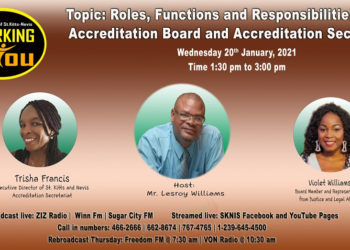 OFFICIALS FROM ST. KITTS AND NEVIS ACCREDITATION SECRETARIAT ARE SPECIAL GUESTS ON WORKING FOR YOU ON WEDNESDAY, JANUARY 20
