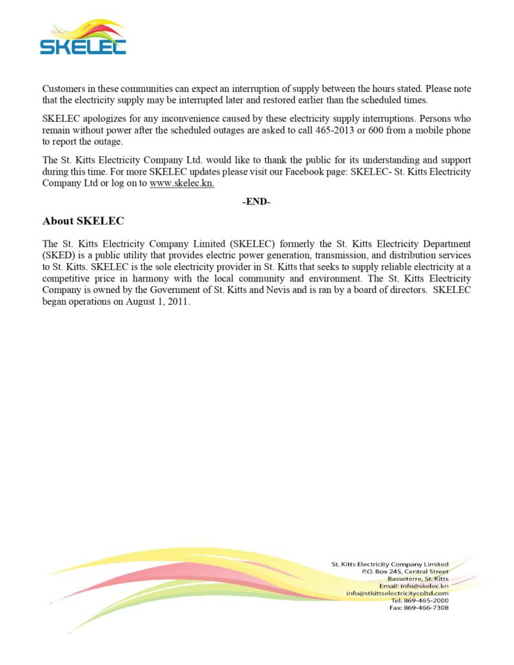 Scheduled Maintenance Outages