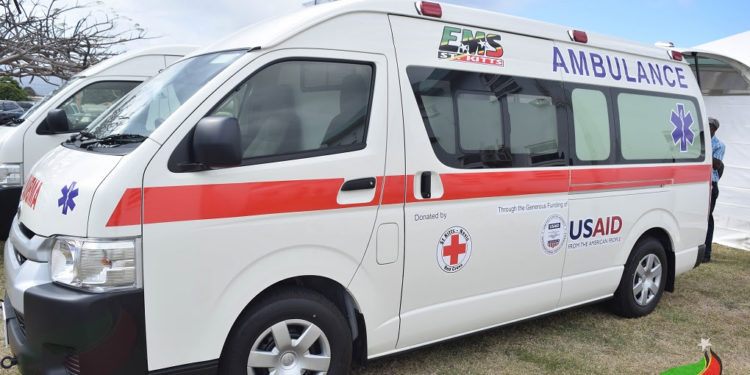 MINISTER OF HEALTH THANKS USAID/SKNRCS/IFRC FOR NEW AMBULANCE