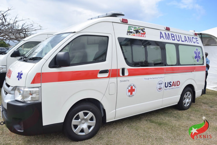MINISTER OF HEALTH THANKS USAID/SKNRCS/IFRC FOR NEW AMBULANCE