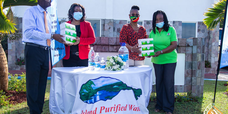 ISLAND PURIFIED WATER DONATES 5000 MASKS TO MINISTRY OF EDUCATION AND SOCIAL SERVICES