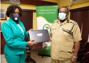 ST KITTS NEVIS SOCIAL SECURITY BOARD HANDS OVER TWO LAPTOPS TO THE ROYAL ST CHRISTOPHER & NEVIS POLICE FORCE