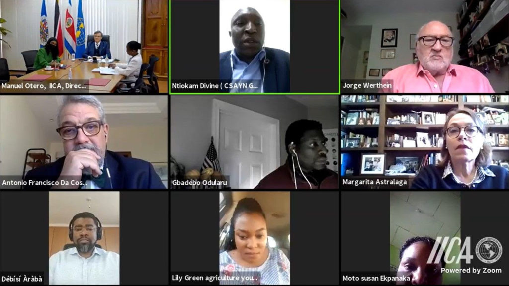 The rural youth of Africa and the Americas will engage in dialogue with a view to promoting agricultural sustainability