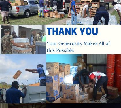 GOVERNOR-GENERAL OF SAINT VINCENT AND THE GRENADINES THANKS GOVERNMENT HOUSE FOR SHIPMENT OF RELIEF SUPPLIES