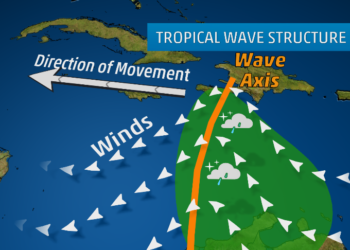 TROPICAL WAVE FORMS EAST OF WINDWARD ISLANDS  
