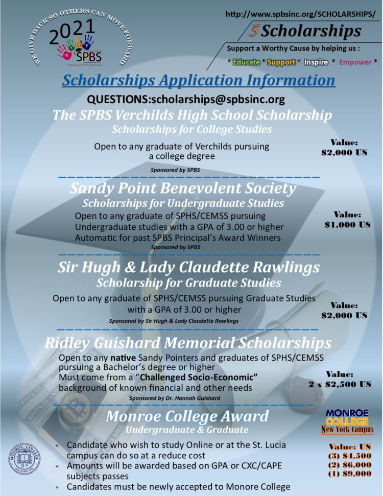 SPBS INVITES APPLICATIONS FOR 2021 COLLEGE SCHOLARSHIPS