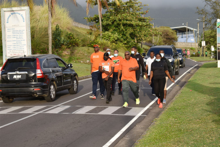 PM Harris thanks participants as health walk attracts large turnout after lockdown