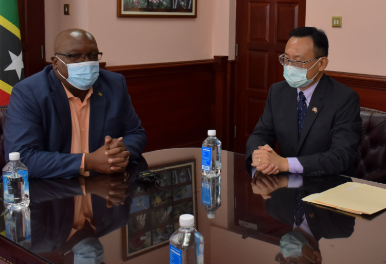 PM HARRIS CONGRATULATES H.E. MICHAEL LIN ON HIS ASCENSION TO THE POST OF AMBASSADOR TO ST. KITTS AND NEVIS