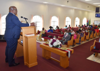 PM Harris pays tribute to Pastor Emeritus Eric Maynard of Shiloh Baptist Church