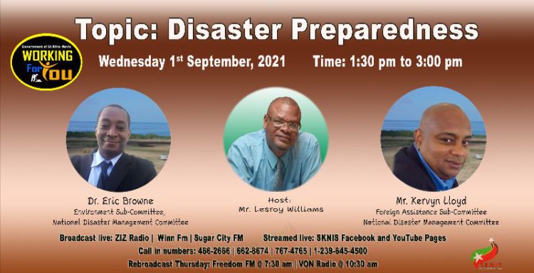 OFFICIALS FROM NATIONAL DISASTER MANAGEMENT COMMITTEE ARE SPECIAL GUESTS ON WORKING FOR YOU ON WEDNESDAY, SEPTEMBER 1