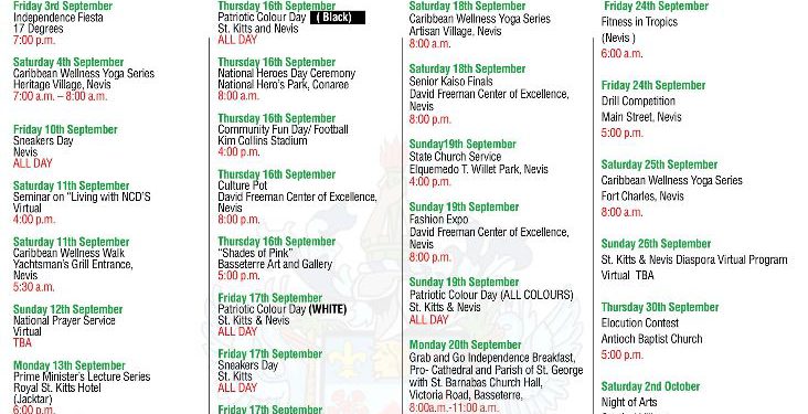 INDEPENDENCE 38 OFFICIAL CALENDAR OF ACTIVITIES RELEASED