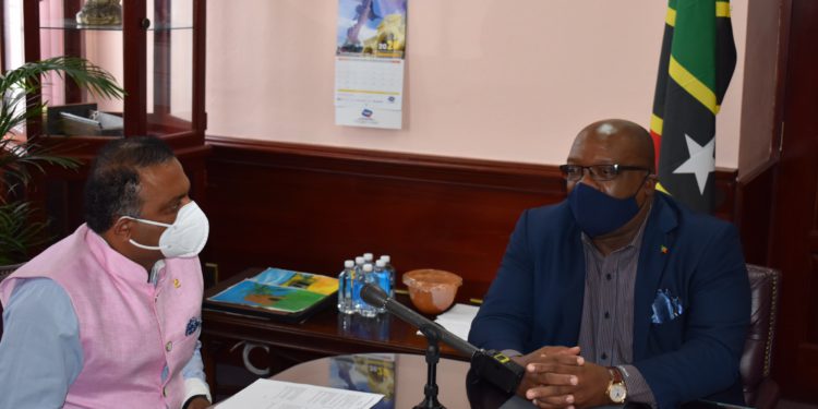 INDIA’S HIGH COMMISSIONER TO ST. KITTS & NEVIS PAYS COURTESY CALL ON PM HARRIS, INTRODUCES NEW HONORARY CONSUL