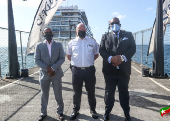 PRIME MINISTER HARRIS AND TOURISM OFFICIALS WELCOME THE VIKING ORION ON ITS INAUGURAL CALL TO ST. KITTS AND NEVIS