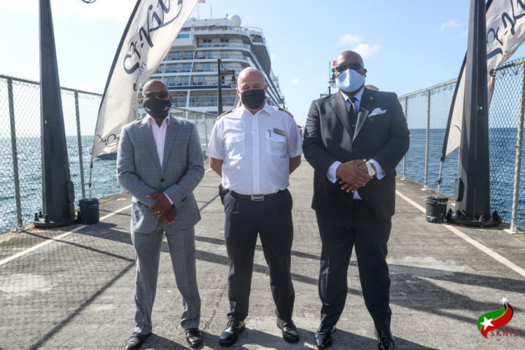 PRIME MINISTER HARRIS AND TOURISM OFFICIALS WELCOME THE VIKING ORION ON ITS INAUGURAL CALL TO ST. KITTS AND NEVIS