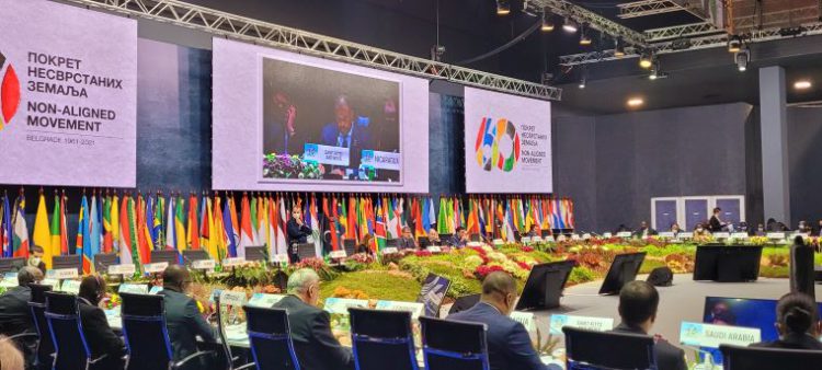 Foreign Minister Mark Brantley addresses Non-Aligned Summit in Serbia