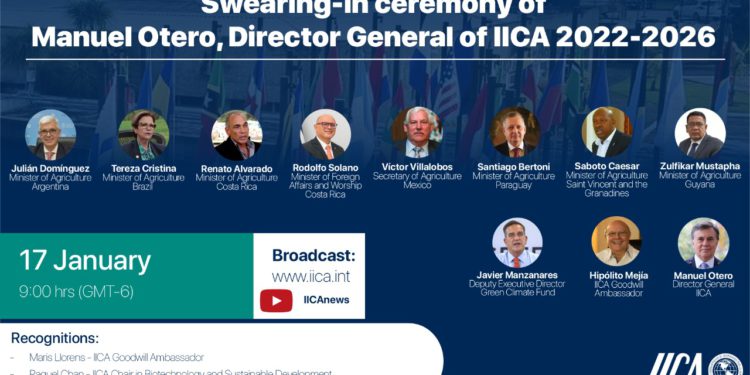 Inauguration of the Director General of IICA will be attended by the ministers of Agriculture of the Americas and international officials, and will include a Latin America-Africa dialogue