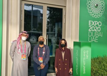 Commissioner General of The Kingdom of Saudi Arabia pavilion at the World EXPO2020 visited the St. Kitts and Nevis Pavilion. 