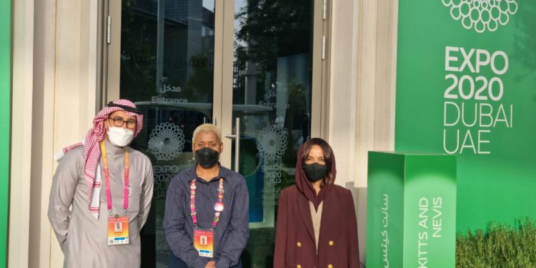 Commissioner General of The Kingdom of Saudi Arabia pavilion at the World EXPO2020 visited the St. Kitts and Nevis Pavilion.