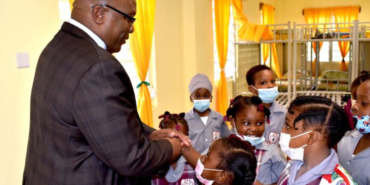 PM HARRIS ASSURES TEACHERS AND STUDENTS OF THE JOSHUA OBADIAH WILLIAMS PRIMARY SCHOOL OF HIS GOVERNMENT’S SUPPORT AFTER DEVASTATING FIRE AT THE SCHOOL 