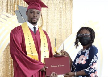 Nevis Sixth Form’s 2021 valedictorian Mr. Zyte Bodley urges fellow graduands to prioritise, give their best