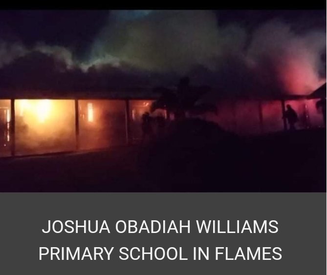 MASSIVE FIRE ENGULFS JOSHUA OBADIAH WILLIAMS PRIMARY SCHOOL IN MOLINEUX