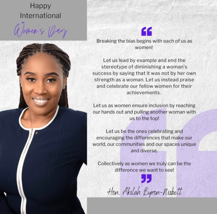 WOMEN IN ST. KITTS AND NEVIS CHALLENGED TO BREAK THE BIAS