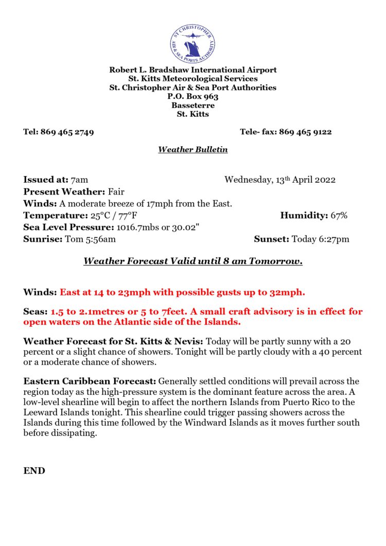 7AM WEATHER FORECAST