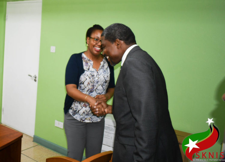 PRIME MINISTER DREW WARMLY GREETS STAFF ON FAMILIARIZATION TOUR OF GOVERNMENT HEADQUARTERS