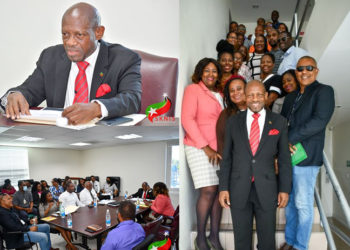 MINISTER DR. DOUGLAS ENGAGES IN FIRST INTERACTIVE SESSION WITH STAFF AT THE MINISTRY OF INTERNATIONAL TRADE