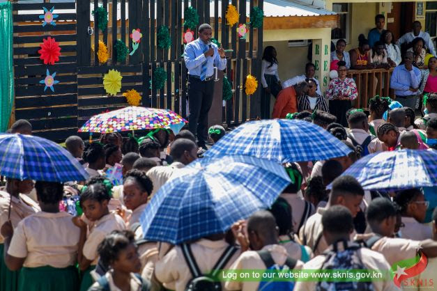 PRIME MINISTER DR. DREW SHARES IN THE BACK-TO-SCHOOL EXCITEMENT WITH STUDENTS OF THE CAYON HIGH SCHOOL