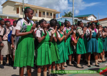 PRIME MINISTER DR. DREW SHARES IN THE BACK-TO-SCHOOL EXCITEMENT WITH STUDENTS OF THE CAYON HIGH SCHOOL