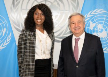 HER EXCELLENCY DOCKERY PRESENTS CREDENTIALS TO UN SECRETARY-GENERAL ANTONIO GUTERRES  